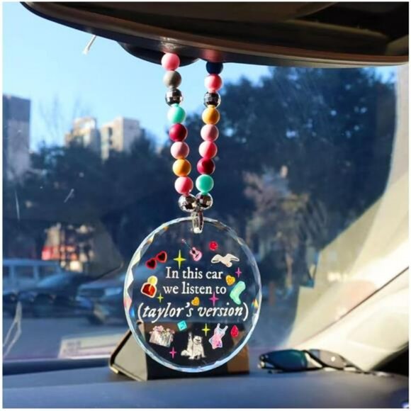 Crystal car charm rear view mirror hanging sun catcher colorful bead pendant - Picture 1 of 7
